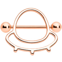 14G 9/16 Rose Gold Tone Outer Space UFO Nipple Shield Set