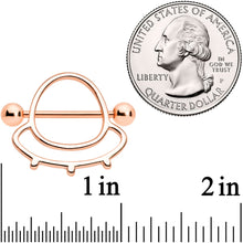 14G 9/16 Rose Gold Tone Outer Space UFO Nipple Shield Set
