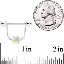 14G 5/8 Clear Gem Cube Dangle Nipple Ring Set