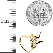 18G 3/8 Gold Tone Butterfly Heart Left Ear Closure Ring