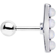 16G 1/4 White Faux Opal Quad Cartilage Tragus Earring
