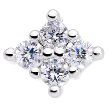 20G 5/16 Clear CZ Gem Princess Nose Screw