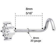 20G 5/16 Clear CZ Gem Princess Nose Screw