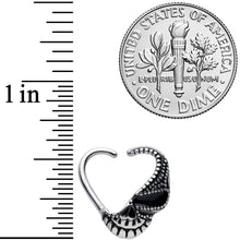 16G 3/8 Skull Face Heart Left Ear Closure Ring