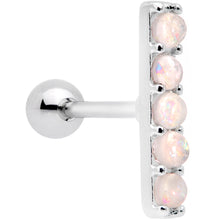 16G 1/4 White Faux Opal Quintuplet Cartilage Tragus Earring