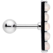 16G 1/4 White Faux Opal Quintuplet Cartilage Tragus Earring