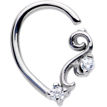 16G 3/8 Clear CZ Gem Half Left Right Ear Closure Ring