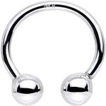 14G 1/2 Solid 14K White Gold Horseshoe Circular Barbell