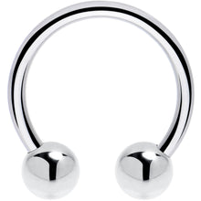 16G 1/2 Solid 14K White Gold Horseshoe Circular Barbell