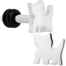 Steel Cat Lover Kitty Cat Single Flare Plug Set 14G to 0G