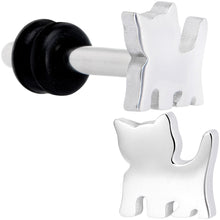 Steel Cat Lover Kitty Cat Single Flare Plug Set 14G to 0G