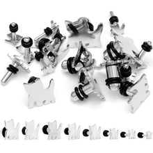 Steel Cat Lover Kitty Cat Single Flare Plug Set 14G to 0G