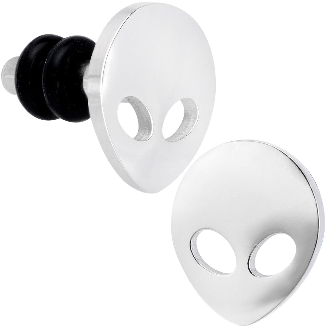 Steel Space Alien Single Flare Plug Set 14G to 2G
