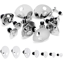 Steel Space Alien Single Flare Plug Set 14G to 2G