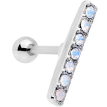 16G 5/16 White Faux Opal Strip Cartilage Tragus Earring