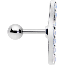 16G 5/16 White Faux Opal Strip Cartilage Tragus Earring