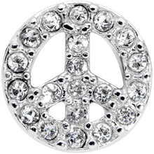 16G 3/8 Clear Gem Retro Peace Sign Labret Monroe Tragus