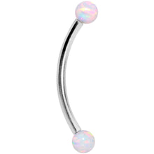 16G 9/16 3mm White Synthetic Opal Curved Barbell