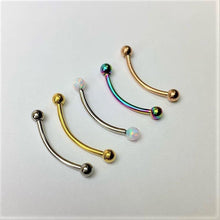 16G 9/16 3mm White Synthetic Opal Curved Barbell
