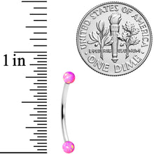 16G 9/16 3mm Pink Synthetic Opal Curved Barbell