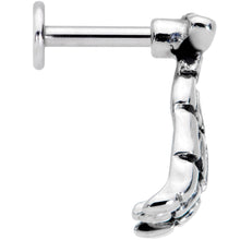 16G 1/4 Spooky Skeleton Hand Halloween Labret Monroe Tragus