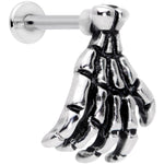16G 5/16 Spooky Skeleton Hand Halloween Labret Monroe Tragus
