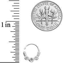 16G 3/8 Clear CZ Gem Trio Coils Closure Ring