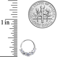 16G 3/8 Clear CZ Gem Cluster Closure Ring