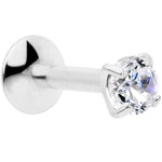 16G 1/4 3mm CZ G23 Titanium Internally Threaded Labret