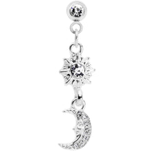 16G 1/4 Clear Gem Moon Dangle Cartilage Tragus