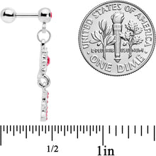 16G 1/4 Pink Gem Moon Dangle Cartilage Tragus