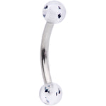 16G 5/16 Black Splatter Curved Eyebrow Ring
