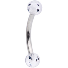 16G 5/16 Black Splatter Curved Eyebrow Ring