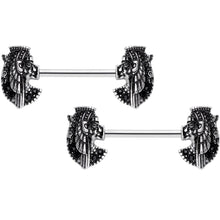 14G 9/16 Grand Ruler Anubis Egyptian Nipple Ring Set