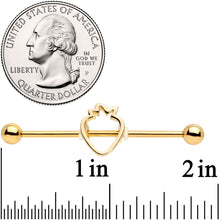 14G Gold Tone Summer Strawberry Industrial Barbell 38mm