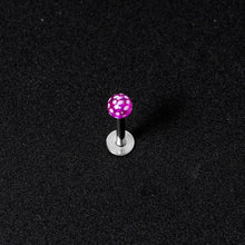 16G 1/4 Purple Polka Dot UV Reactive Acrylic Ball Labret Tragus