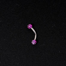 16G 5/16 Purple Polka Dot UV Reactive Acrylic Ball Curved Barbell