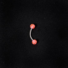 16G 5/16 Pink Polka Dot UV Reactive Acrylic Ball Curved Barbell