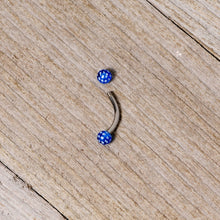 16G 5/16 Blue Polka Dot UV Reactive Acrylic Ball Curved Barbell