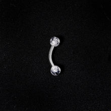 14G 5/16 Clear Speckled Acrylic End Curved Eyebrow Ring