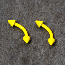 16G 5/16 Yellow Glow in the Dark Cone End Curved Barbell Set of 2