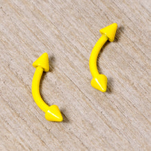 16G 5/16 Yellow Glow in the Dark Cone End Curved Barbell Set of 2