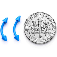 16G 5/16 Blue Glow in the Dark Cone End Curved Barbell Set of 2