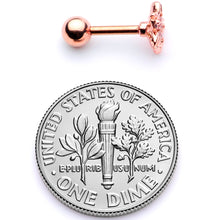 16G 1/4 Clear Gem Rose Gold Tone Flower Cartilage Tragus Earring