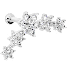 16G 5/16 Clear CZ Gem Floral Internal Thread Labret