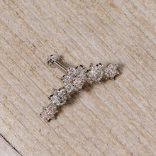 16G 5/16 Clear CZ Gem Floral Internal Thread Labret
