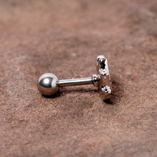 16G 1/4 Clear Gem Lotus Flower Cartilage Tragus Earring