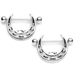 14G 7/8 Starry Crescent Moon Nipple Shield Set