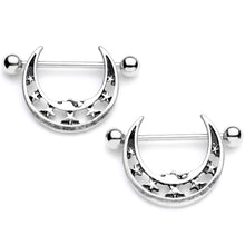14G 7/8 Starry Crescent Moon Nipple Shield Set