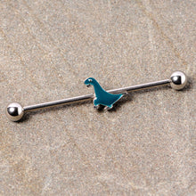 14G Darling Green Dinosaur Industrial Barbell 38mm